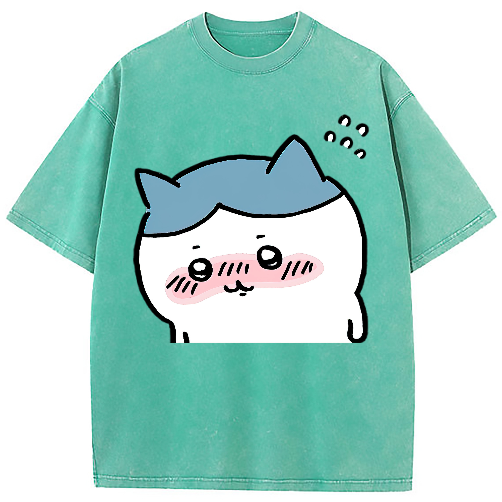 （画像用） ちいかわ ハチワレ Chii-kawa hachiware 綿100% ヴィンテージ風 半袖Tシャツ（フロントプリント）